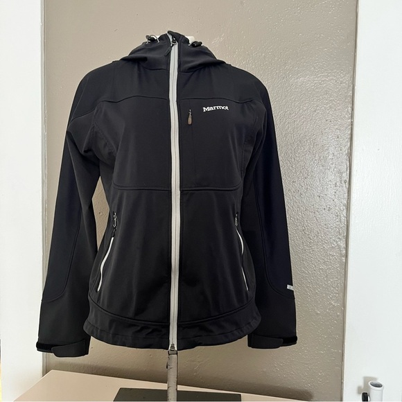Marmot Women’s Gore Windstopper Softshell Jacket Black Size M Hooded - Picture 4 of 17